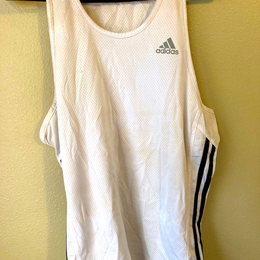 Adidas Men's White Running Tank Top